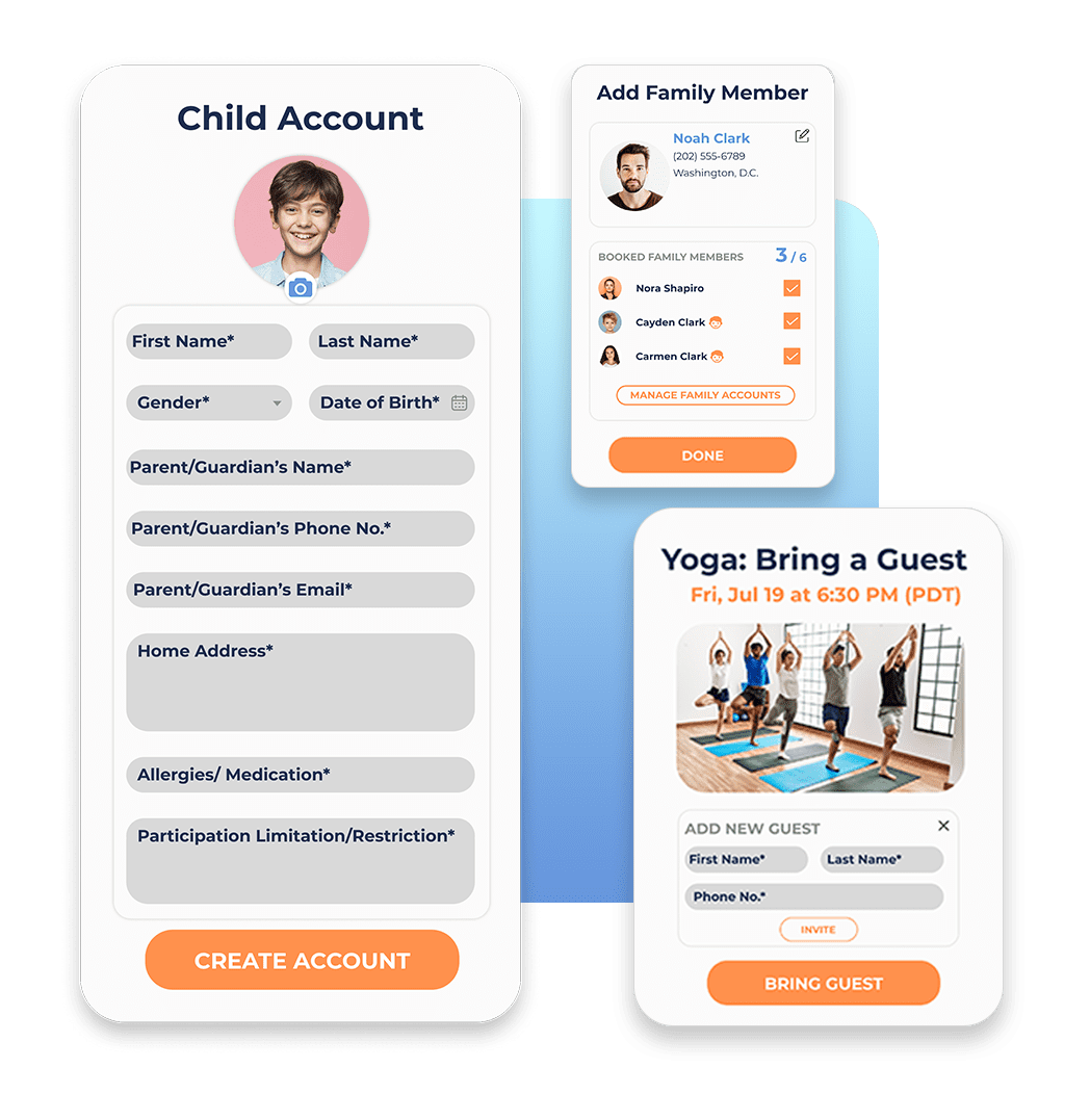 SHC Group Fitness Management Software for Health Clubs & Gyms - Family & Friends