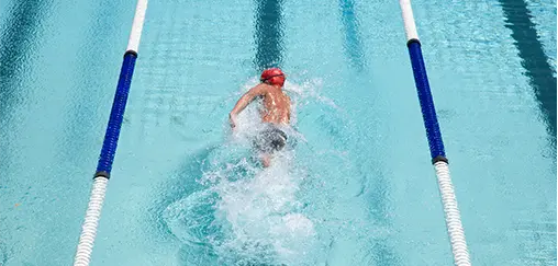 a guy swimming